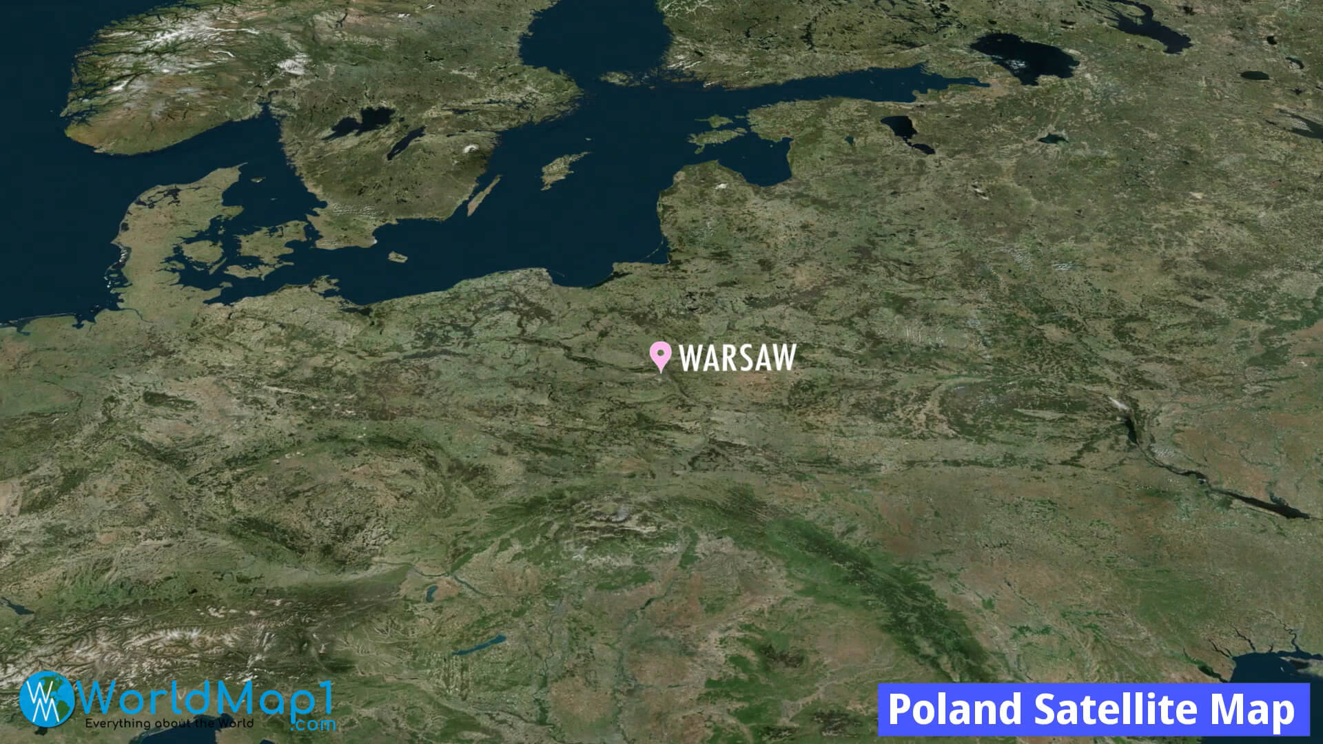Polonya Uydu Haritası ve Varşova